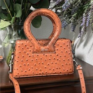 LUAR SMALL TAN OSTRICH LEATHER BAG